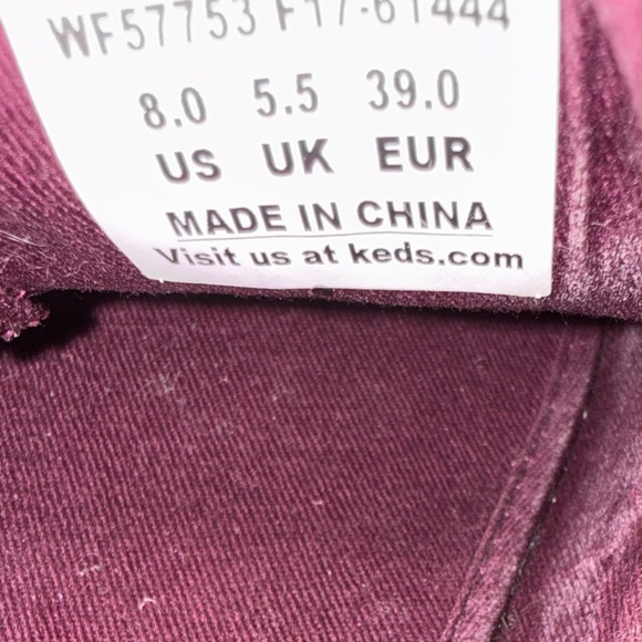 Keds X Kate Spade New York Champion Glitter Sneaker in Deep Cherry Size  8 - Picture 10 of 10